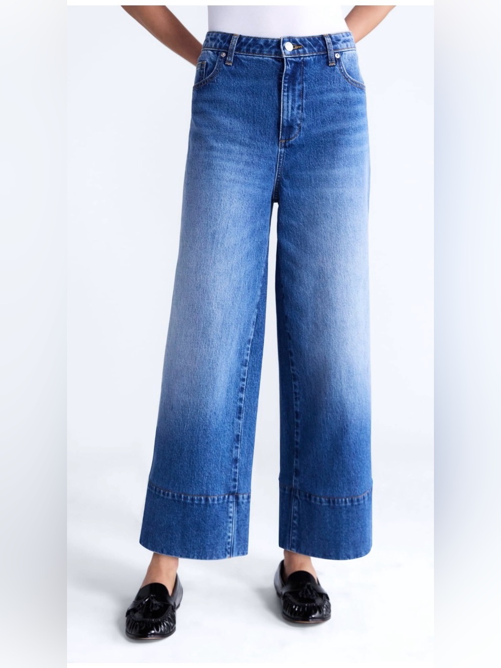 Free Assembly Women’s High Rise Wide Leg Ankle Jeans 27” Inseam